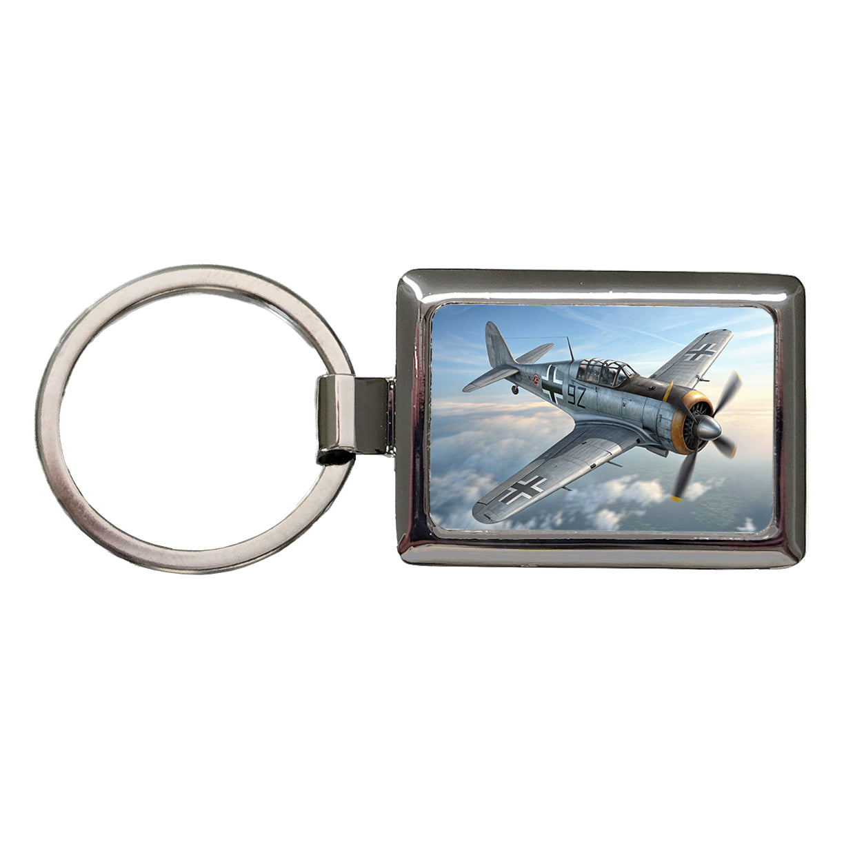 Focke Wulf Fw-190 WWII German Fighter Plane Rectangle Metal Keychain