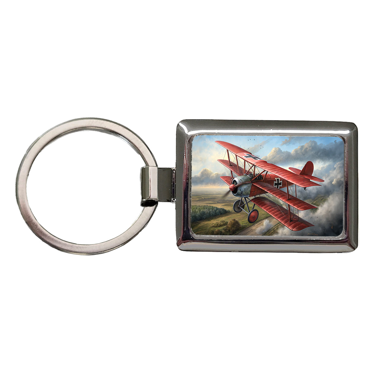 Fokker Dr.I Triplane WWI German Fighter Plane Rectangle Metal Keychain