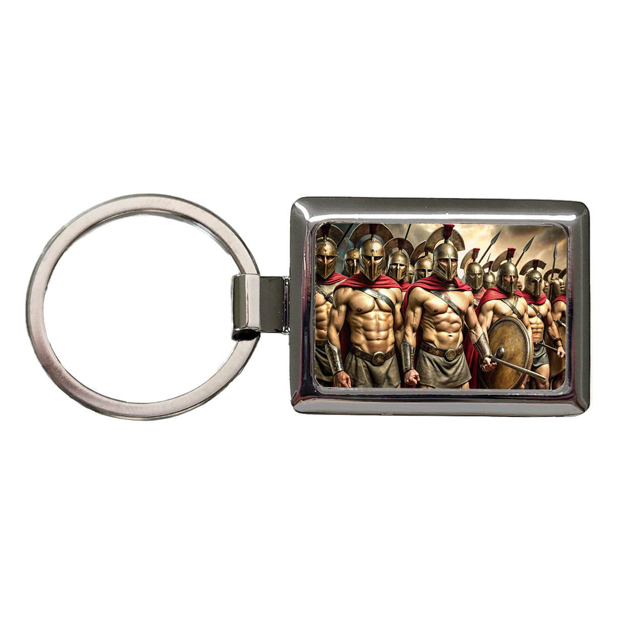 Greek Warriors from Sparta Spartans Rectangle Metal Keychain