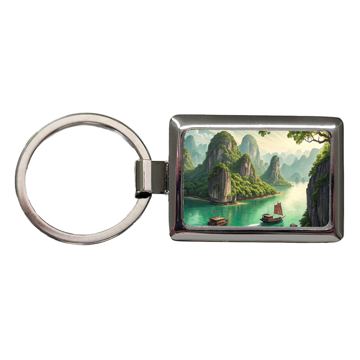 Ha Long Bay Vietnam Rectangle Metal Keychain