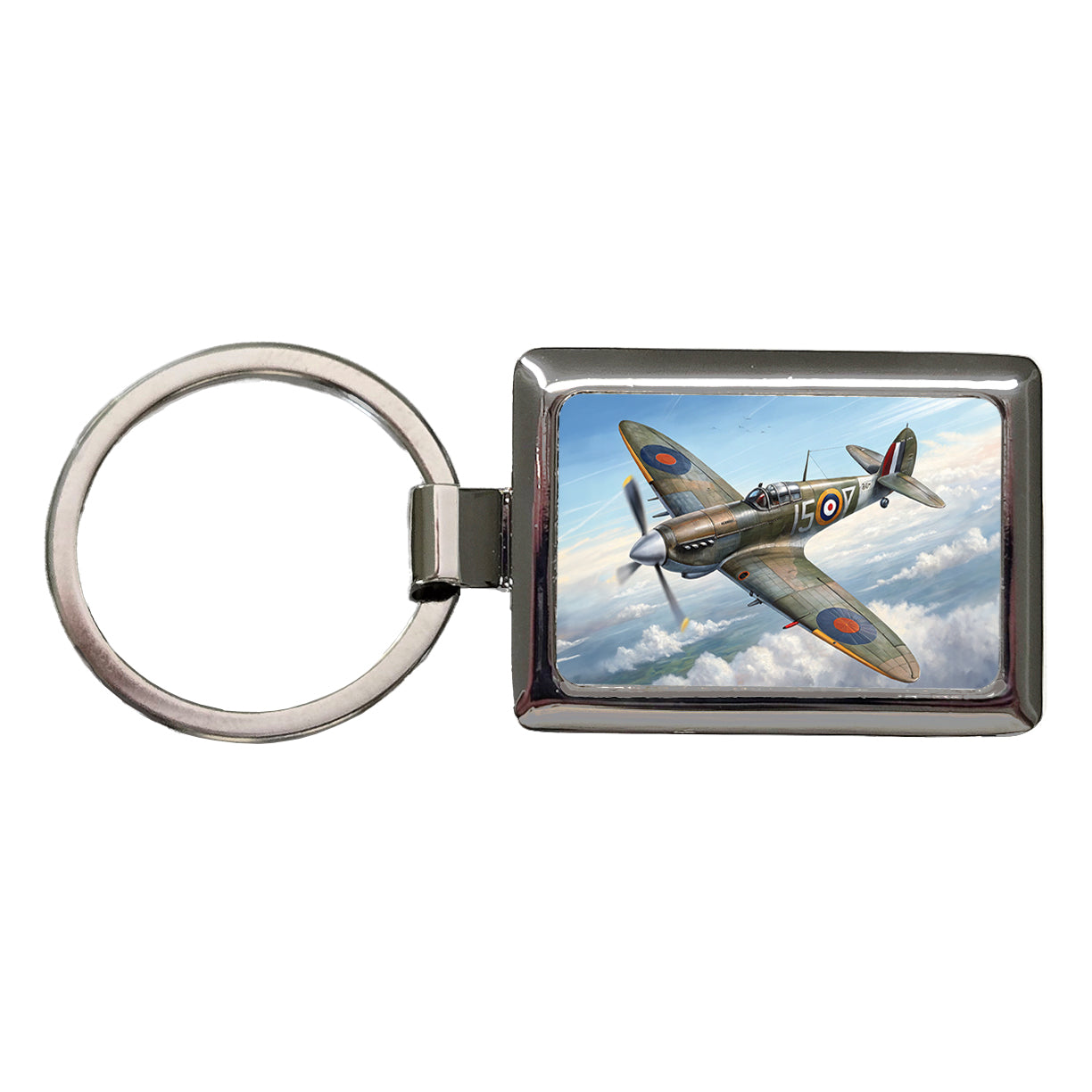 Hawker Hurricane WWII British Fighter Plane Rectangle Metal Keychain