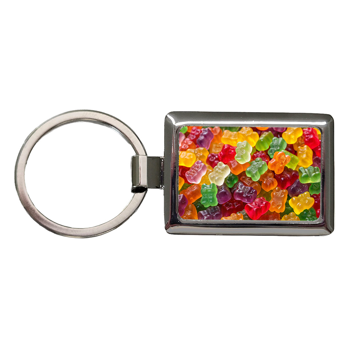 Lots of Gummi Bears Rectangle Metal Keychain