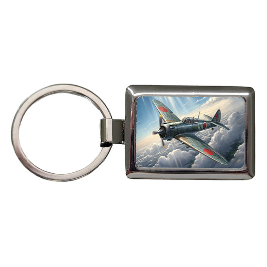A6M Zero WWII Japanese Navy Fighter Plane Rectangle Metal Keychain