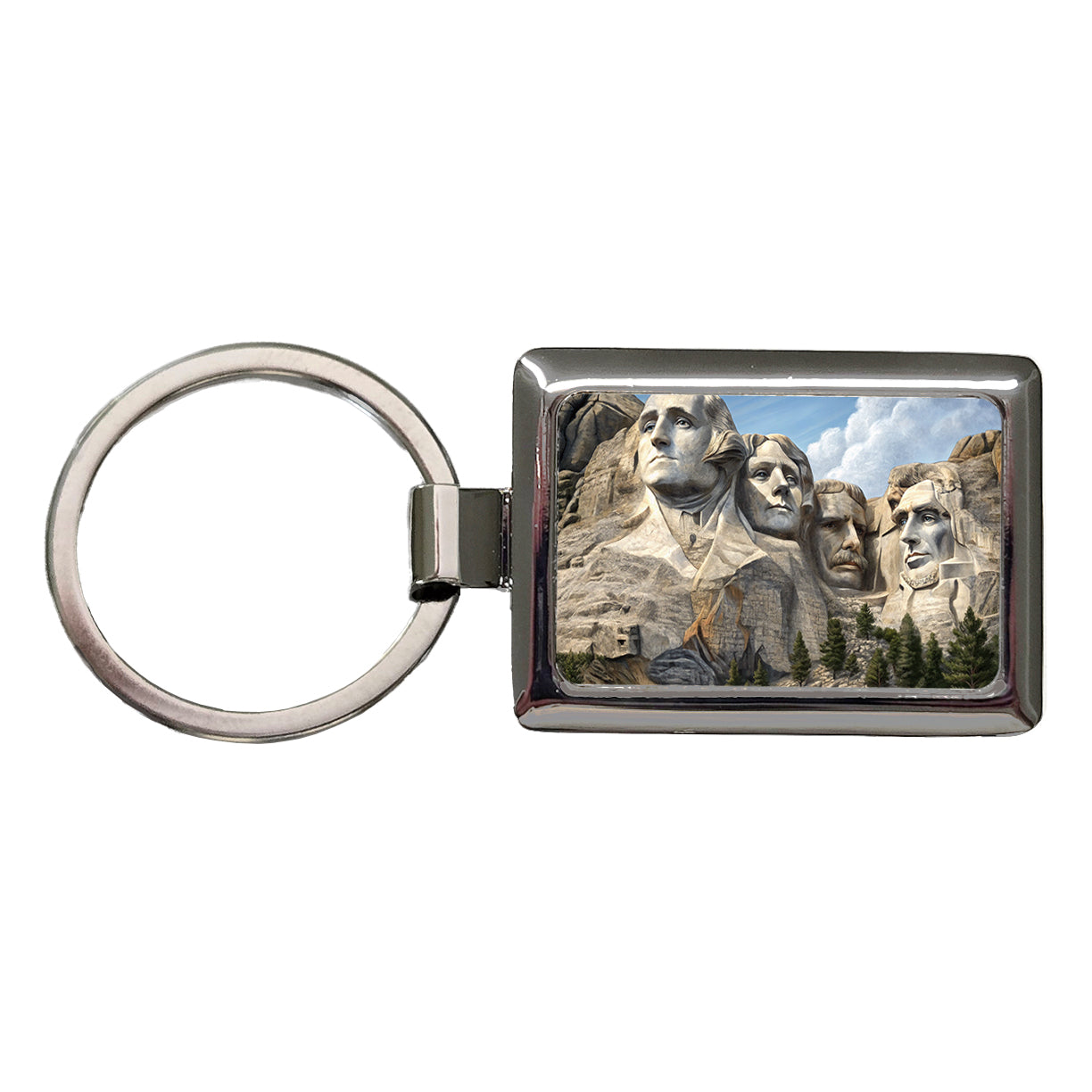 Mount Rushmore National Memorial Black Hills South Dakota Rectangle Metal Keychain