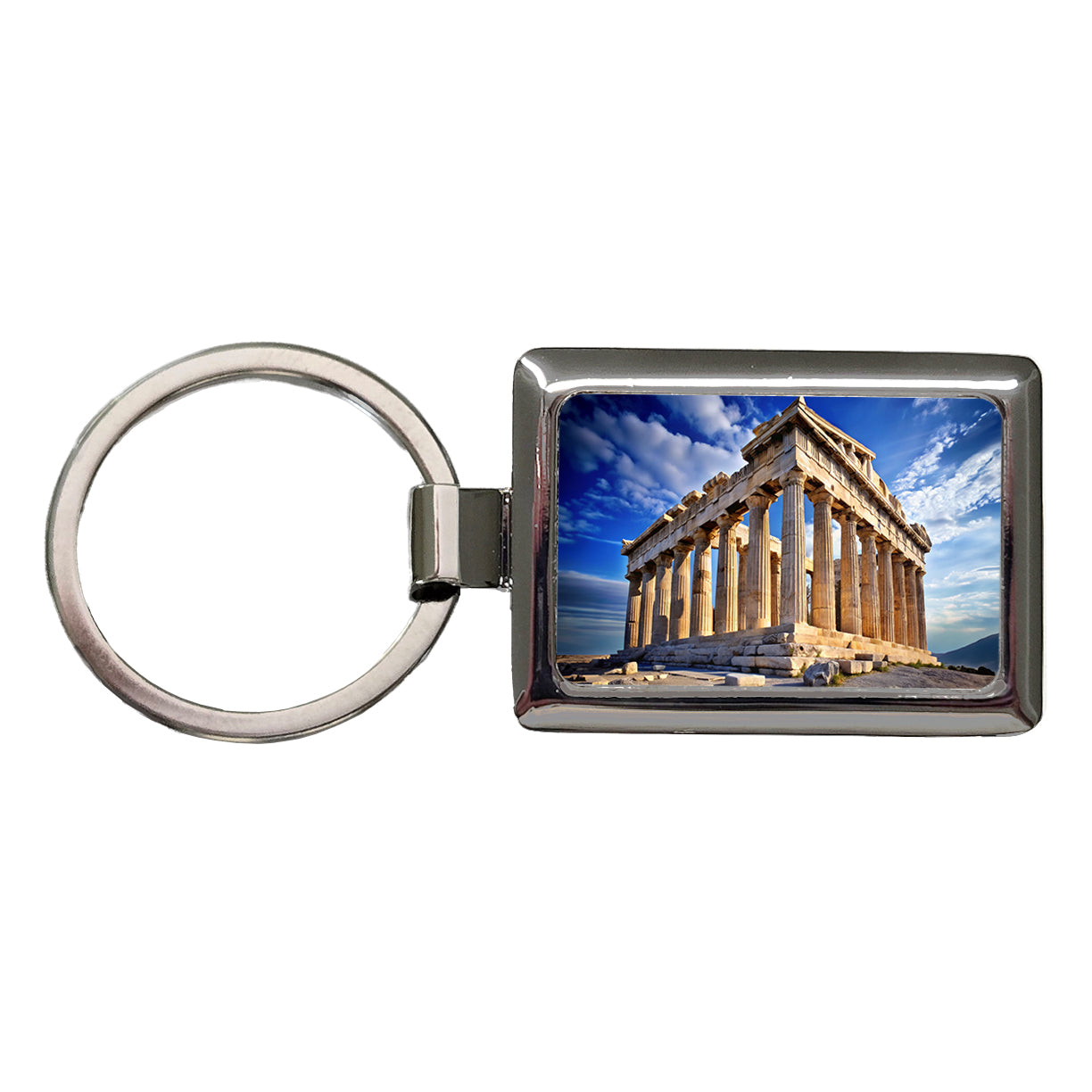 Parthenon Temple Athens Greece Greek Rectangle Metal Keychain