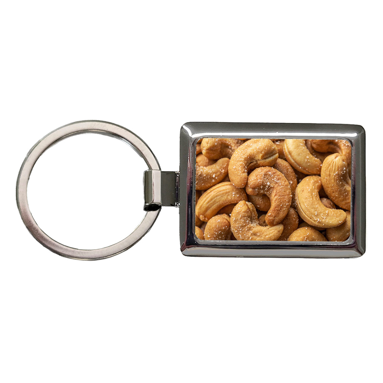 Roasted Salted Cashews Nuts Rectangle Metal Keychain