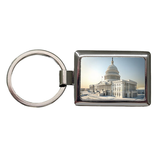 US Capitol Building Washington DC Rectangle Metal Keychain