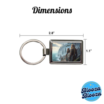 Vikings Raiders Anime Style Fantasy Rectangle Metal Keychain