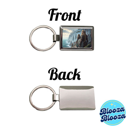 Vikings Raiders Anime Style Fantasy Rectangle Metal Keychain