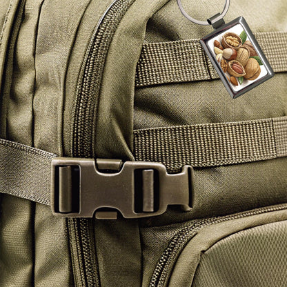 Walnuts Hazelnuts Almonds Brazil Nuts Rectangle Metal Keychain