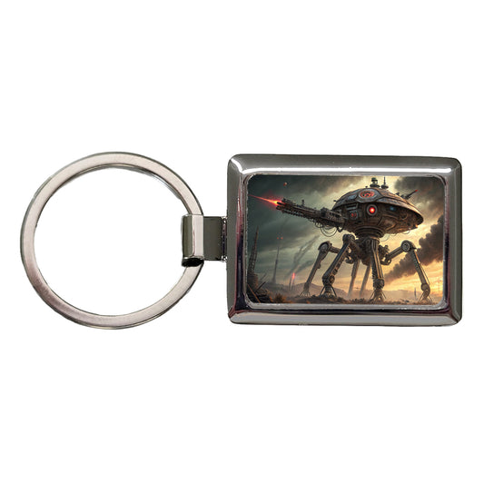 War Of The Worlds Sci-fi Martian War Machine Rectangle Metal Keychain