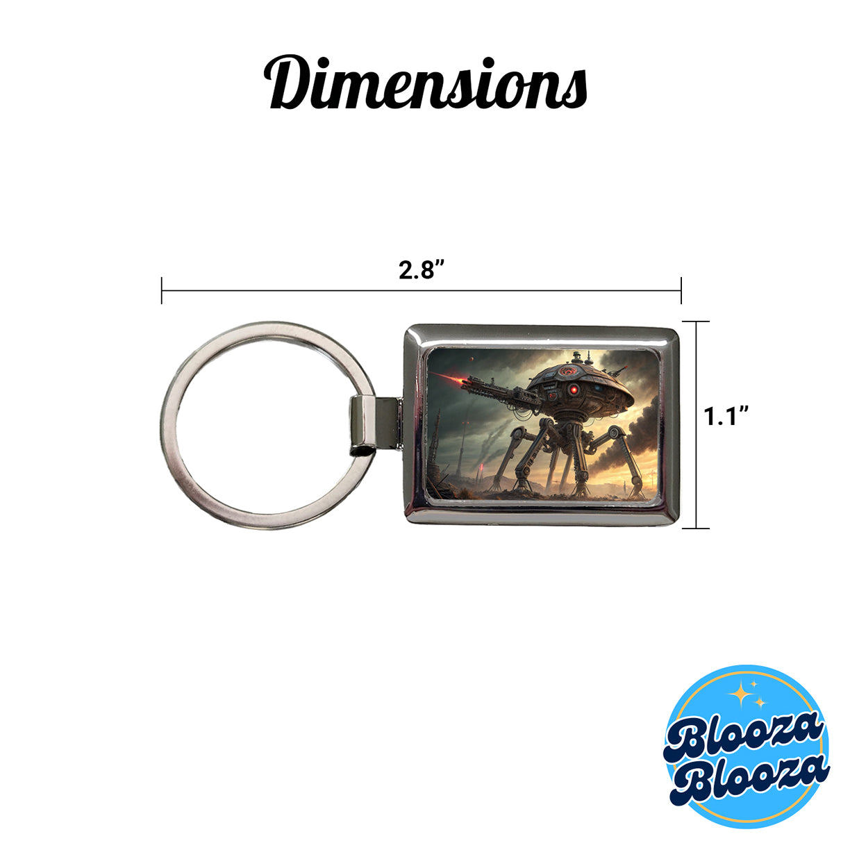 War Of The Worlds Sci-fi Martian War Machine Rectangle Metal Keychain