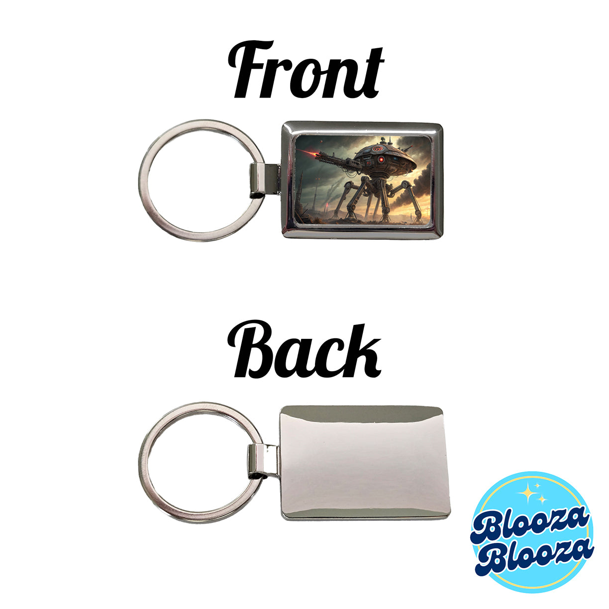 War Of The Worlds Sci-fi Martian War Machine Rectangle Metal Keychain