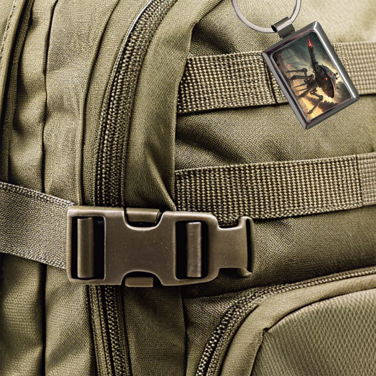 War Of The Worlds Sci-fi Martian War Machine Rectangle Metal Keychain