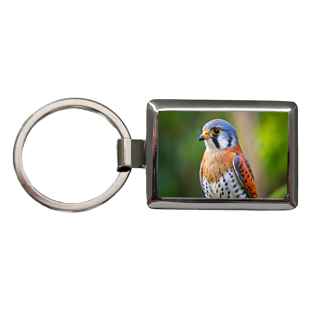 American Kestrel Raptor Bird Of Prey Rectangle Metal Keychain