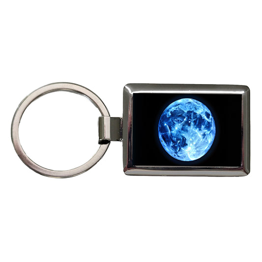 Once in a Blue Moon Rectangle Metal Keychain