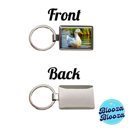 Pekin Duck Rectangle Metal Keychain