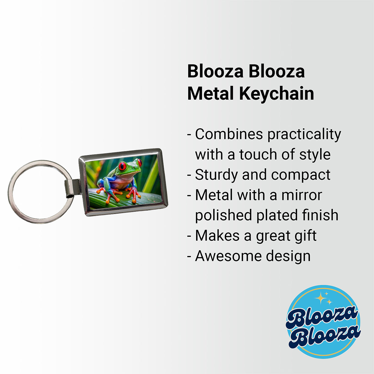 Red Eyed Tree Frog Rectangle Metal Keychain