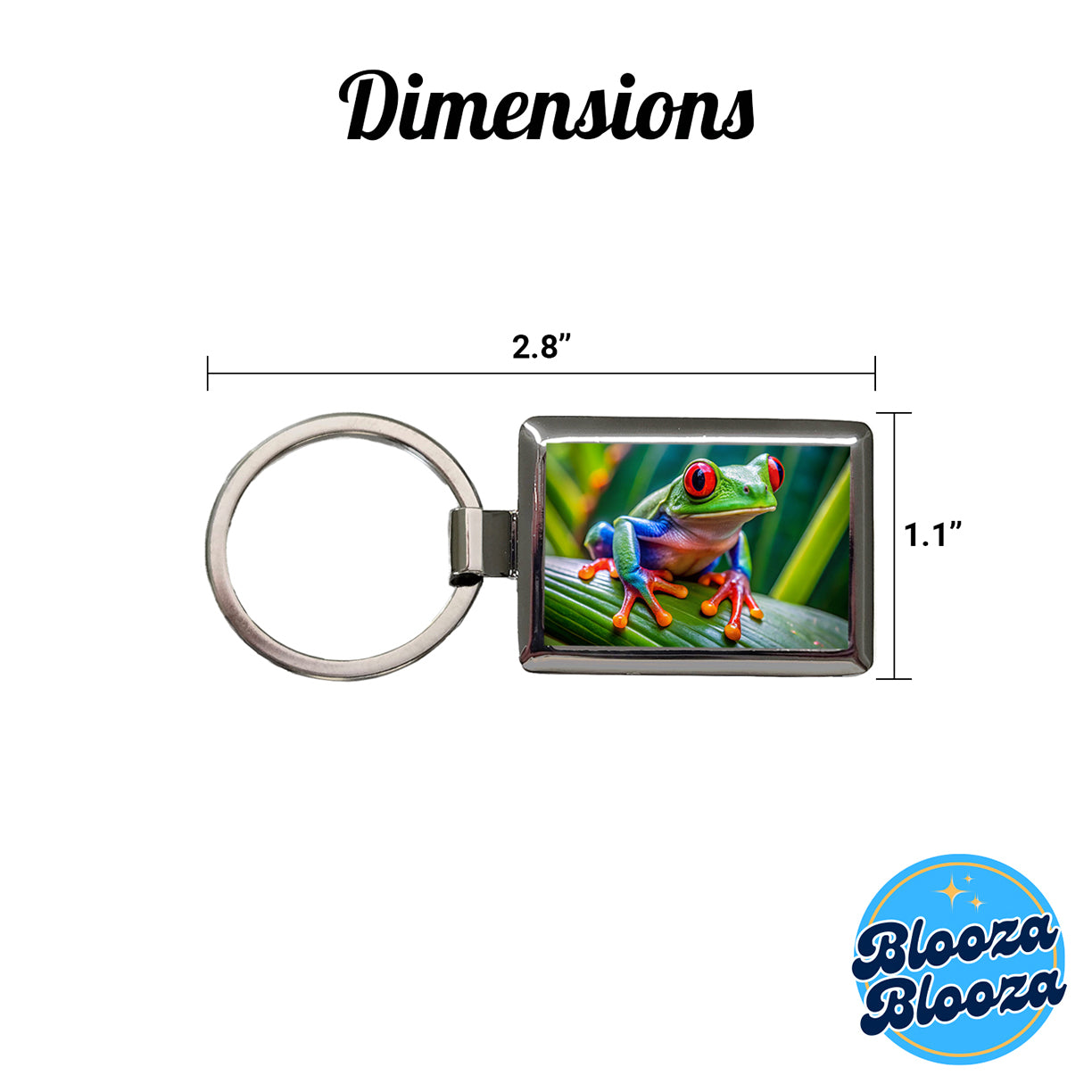 Red Eyed Tree Frog Rectangle Metal Keychain