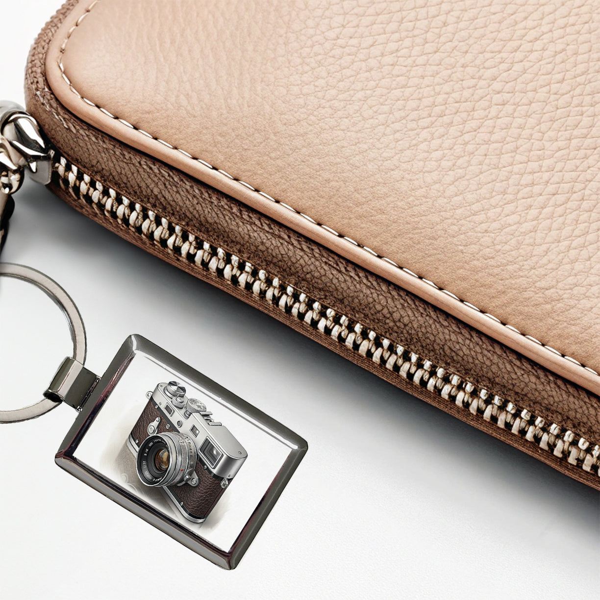 Retro 35mm Photography Camera Rectangle Metal Keychain