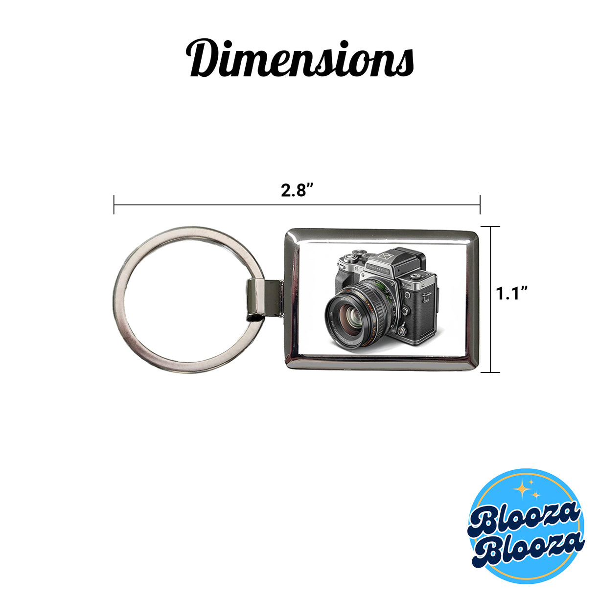 Retro Medium Format Photography Camera Rectangle Metal Keychain