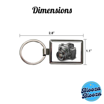 Retro Medium Format Photography Camera Rectangle Metal Keychain