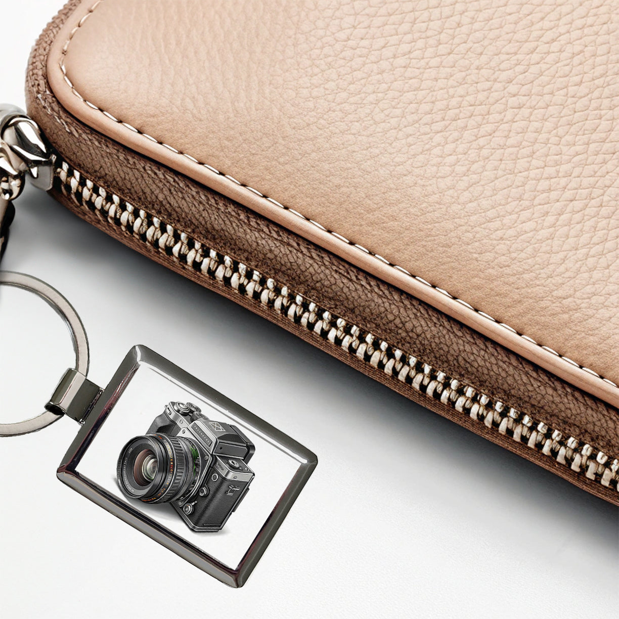 Retro Medium Format Photography Camera Rectangle Metal Keychain