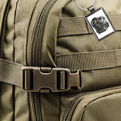 Retro Medium Format Photography Camera Rectangle Metal Keychain