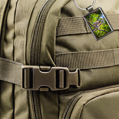 Ring-Tailed Lemur In Tree Rectangle Metal Keychain