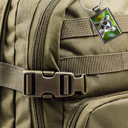 Ring-Tailed Lemur Rectangle Metal Keychain