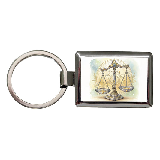 Scales Of Justice Lawyer Judge Paralegal Rectangle Metal Keychain