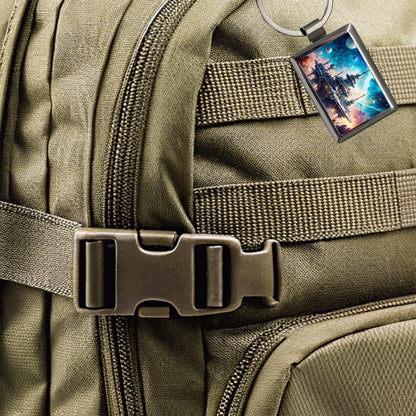 Sci-fi Military Space Station Rectangle Metal Keychain