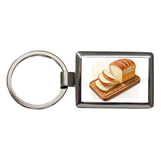 Sliced Bread Best Thing Since Rectangle Metal Keychain