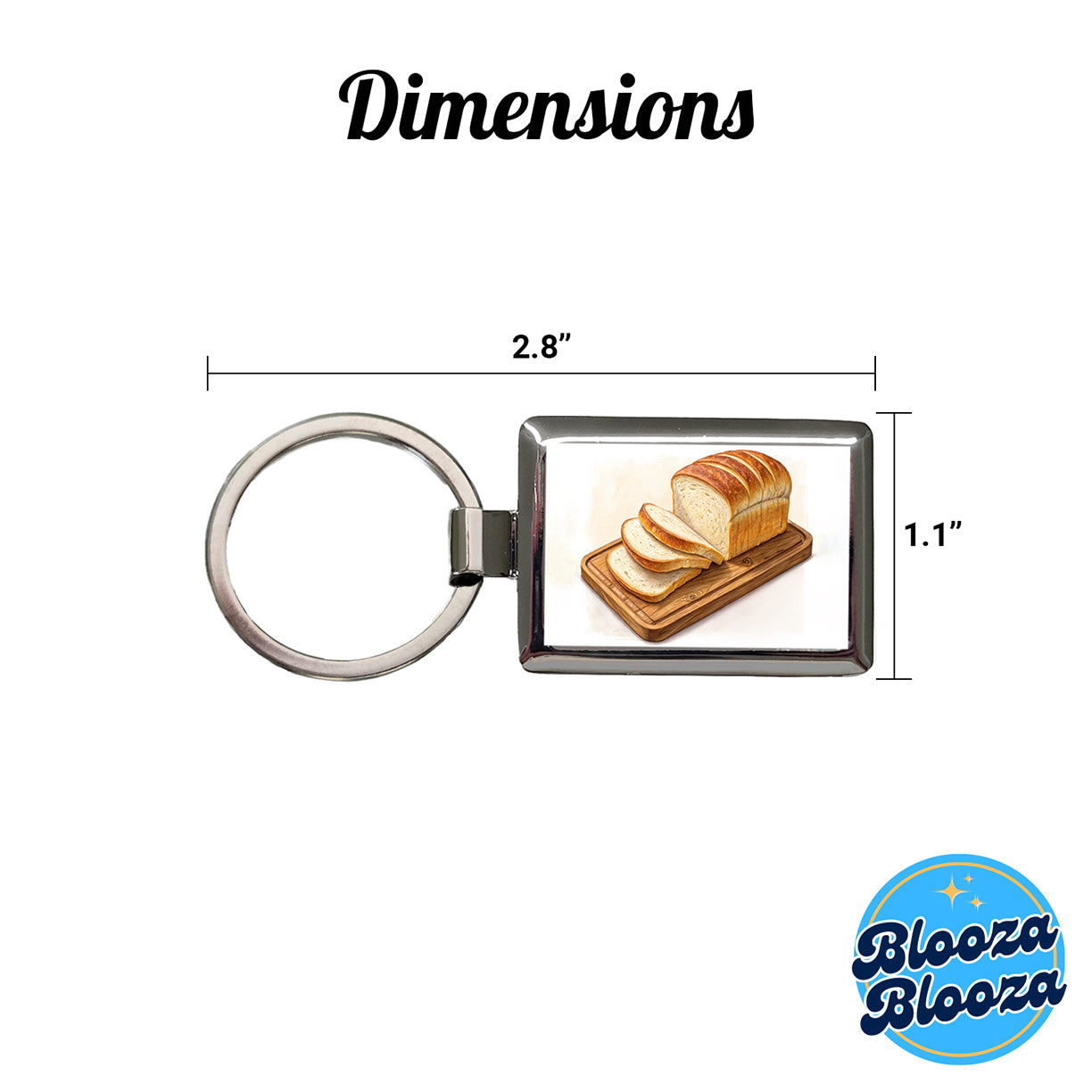 Sliced Bread Best Thing Since Rectangle Metal Keychain