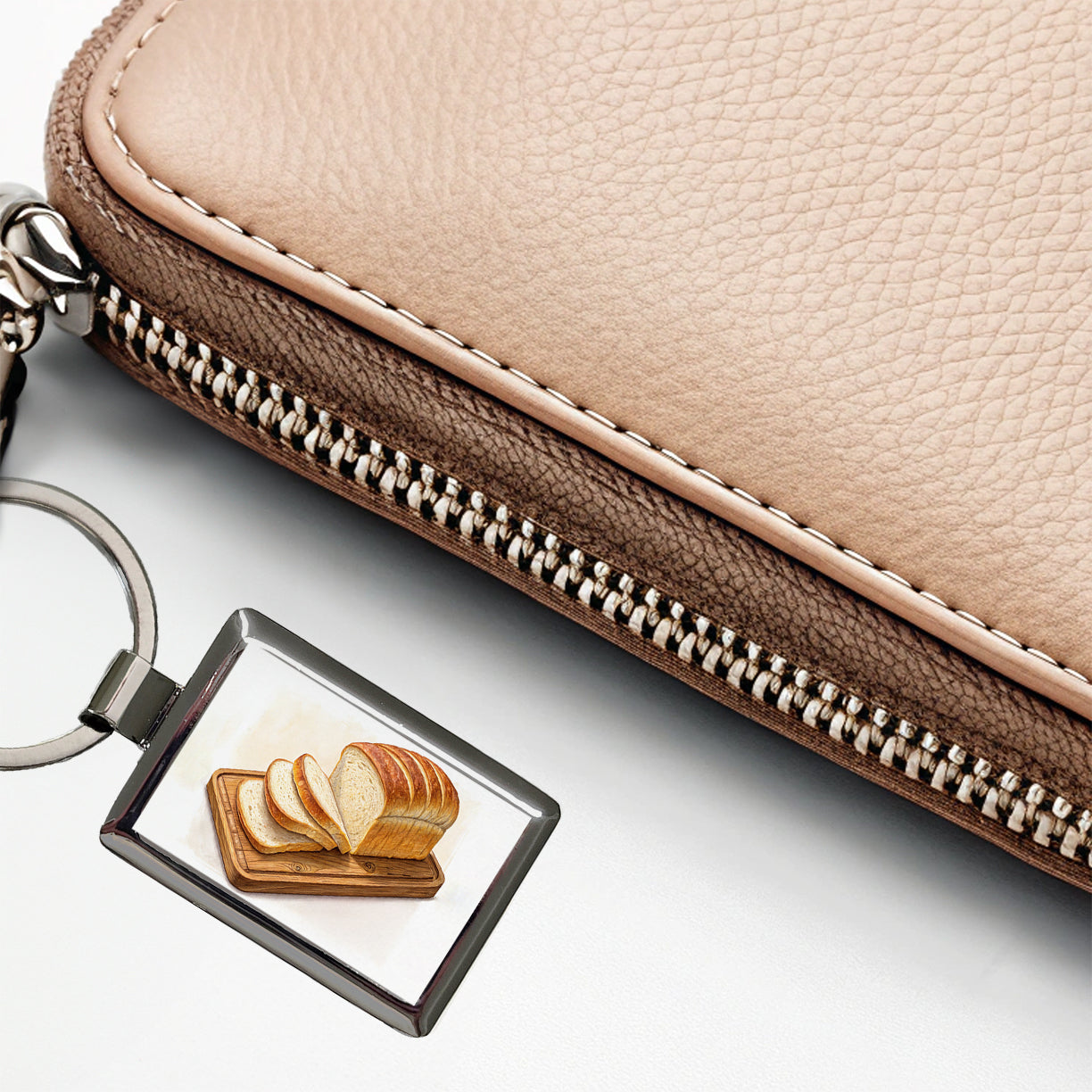 Sliced Bread Best Thing Since Rectangle Metal Keychain