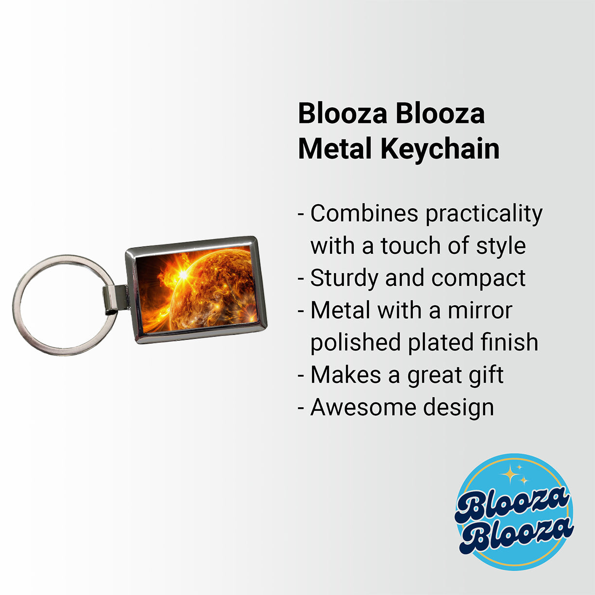 Solar Flare on the Sun Sci-fi Rectangle Metal Keychain