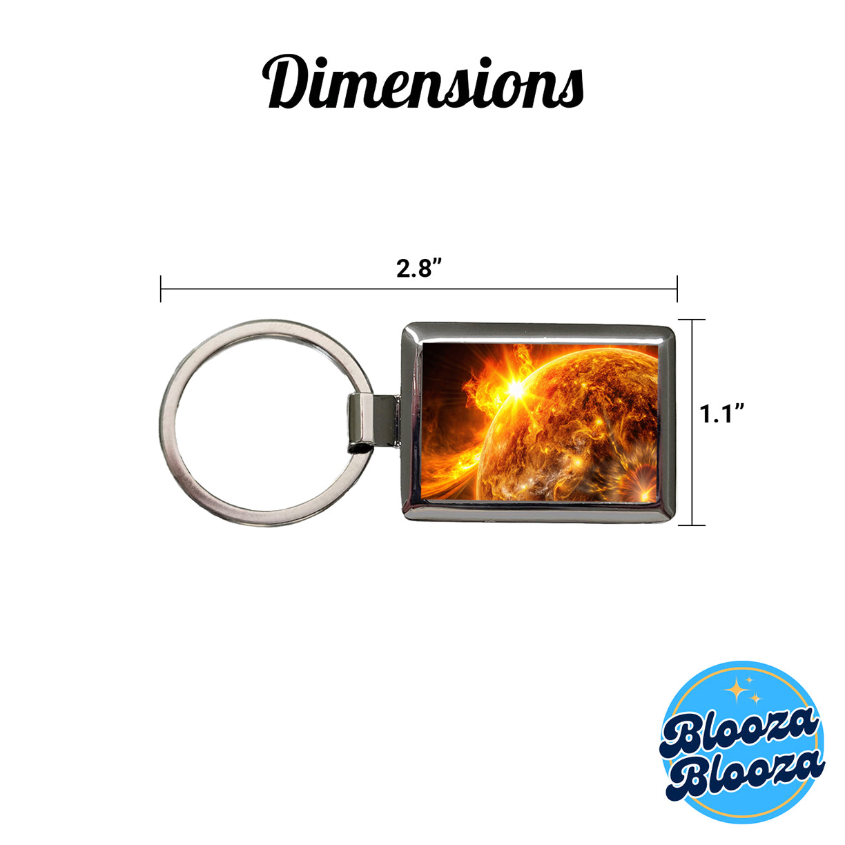 Solar Flare on the Sun Sci-fi Rectangle Metal Keychain