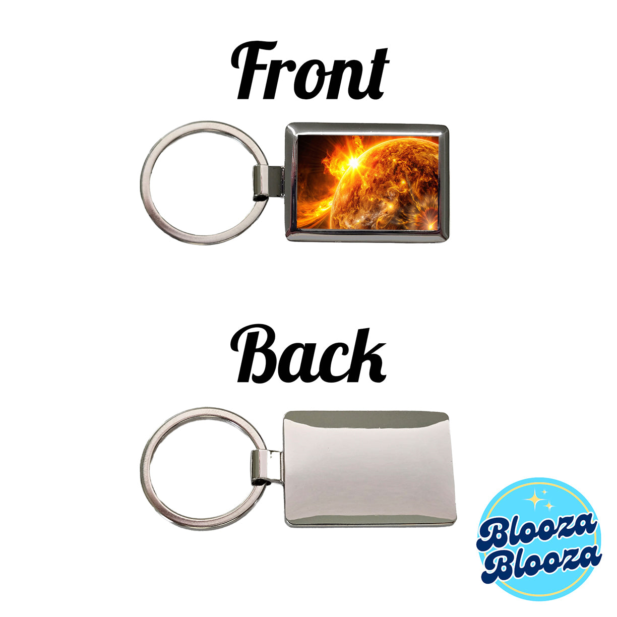Solar Flare on the Sun Sci-fi Rectangle Metal Keychain
