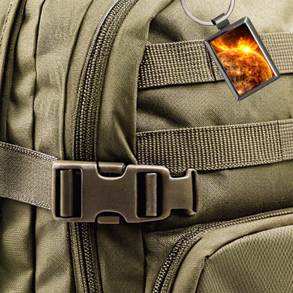 Solar Flare on the Sun Sci-fi Rectangle Metal Keychain