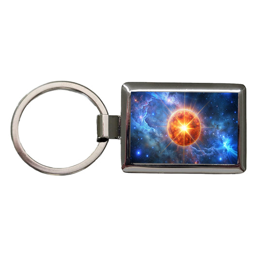 Star Going Nova Sci-fi Galaxy Space Rectangle Metal Keychain