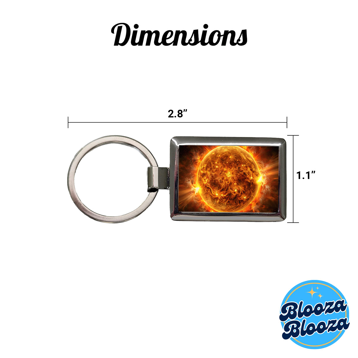 Sun During Solar Flare Storm Sci-fi Rectangle Metal Keychain
