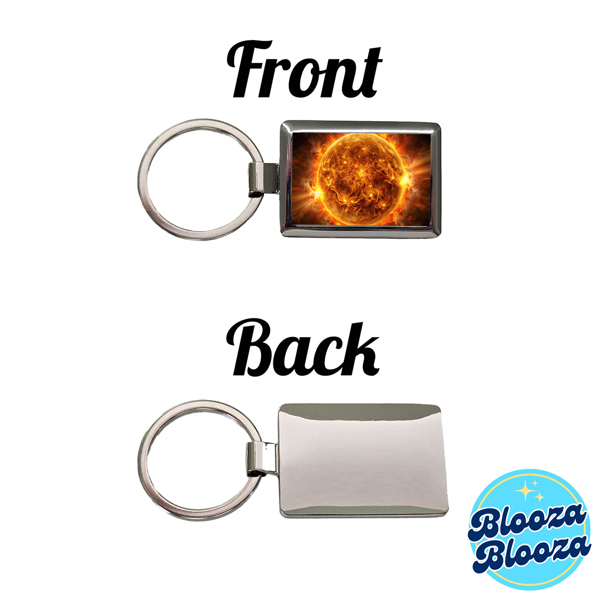 Sun During Solar Flare Storm Sci-fi Rectangle Metal Keychain