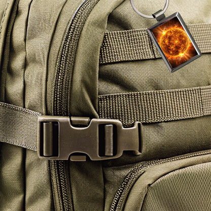 Sun During Solar Flare Storm Sci-fi Rectangle Metal Keychain