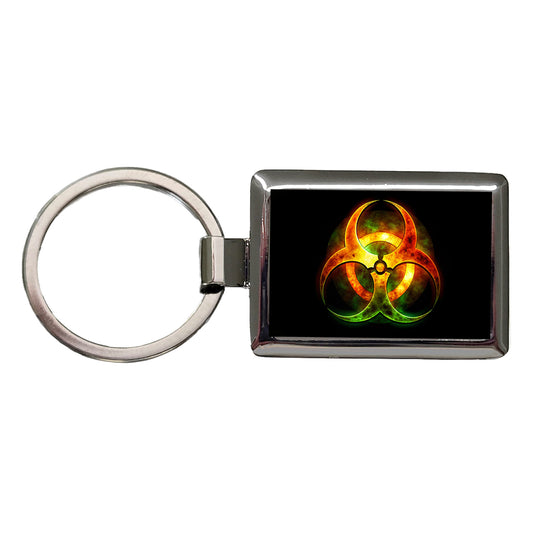 Toxic Zombie Outbreak Symbol Rectangle Metal Keychain