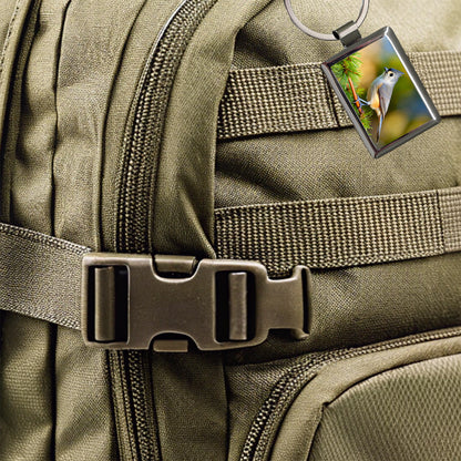Tufted Titmouse Backyard Bird Rectangle Metal Keychain