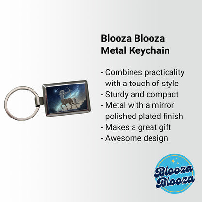 Zodiac Horoscope Symbol Sagittarius Centaur Rectangle Metal Keychain