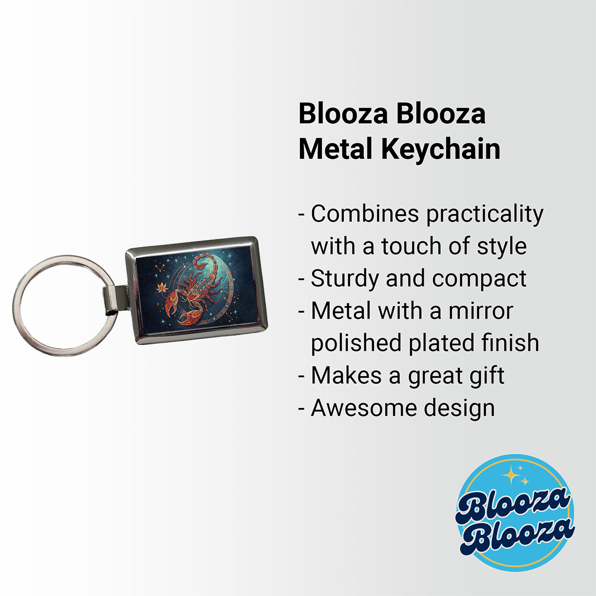 Zodiac Horoscope Symbol Scorpio Scorpion Rectangle Metal Keychain