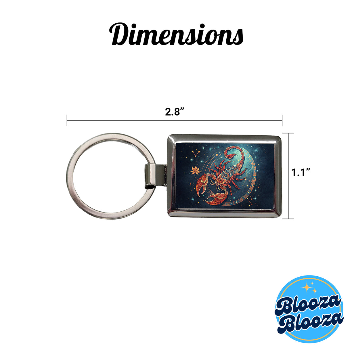 Zodiac Horoscope Symbol Scorpio Scorpion Rectangle Metal Keychain