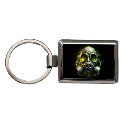 Zombie Outbreak Gas Mask Toxic Gas Rectangle Metal Keychain