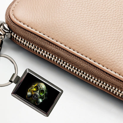 Zombie Outbreak Gas Mask Toxic Gas Rectangle Metal Keychain